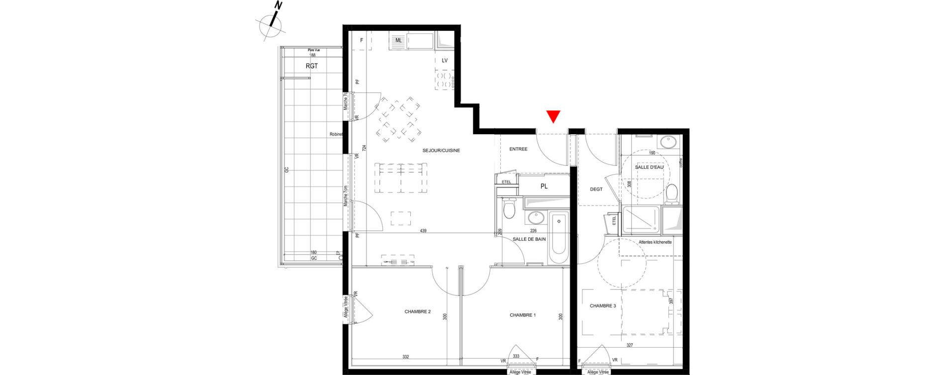 Appartement T4 de 77,97 m2 &agrave; Saint-Priest Revaison