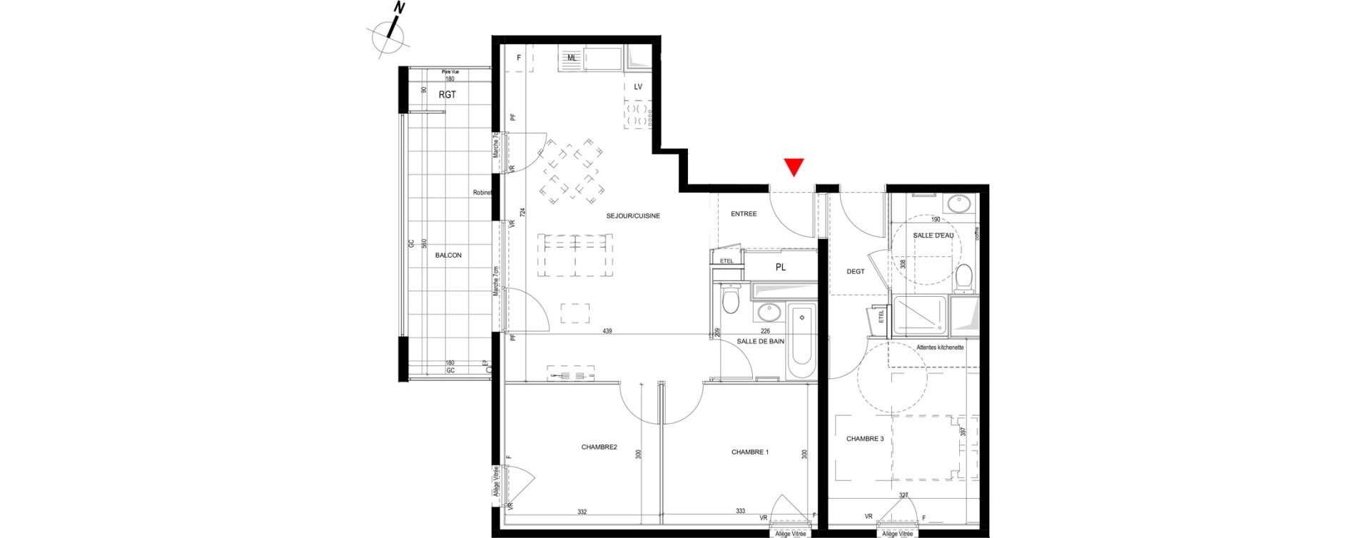 Appartement T4 de 77,89 m2 &agrave; Saint-Priest Revaison