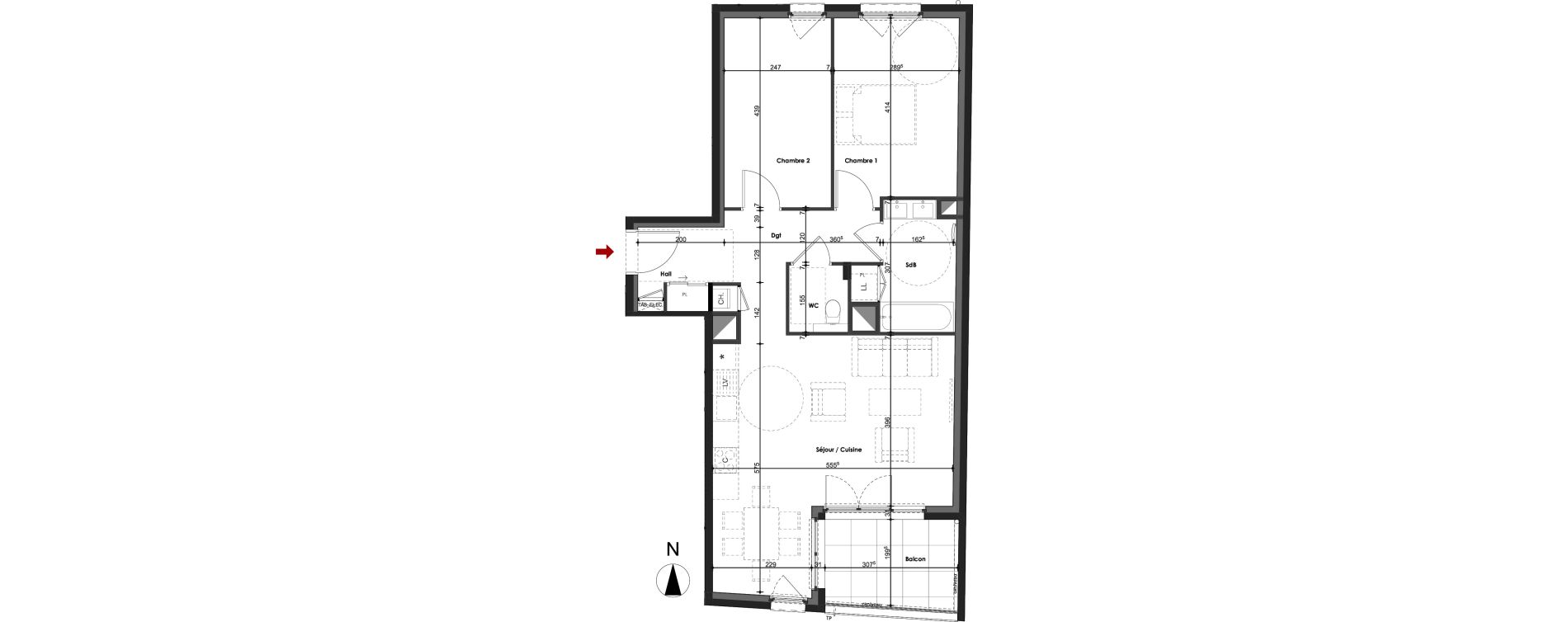 Appartement T3 de 67,36 m2 &agrave; Saint-Priest Saint priest village