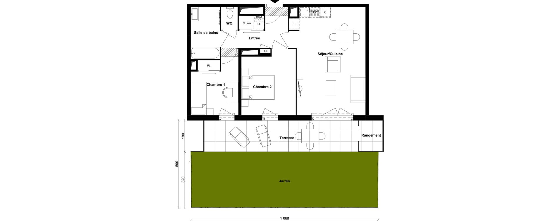 Appartement T3 de 58,68 m2 &agrave; Saint-Priest Berliet