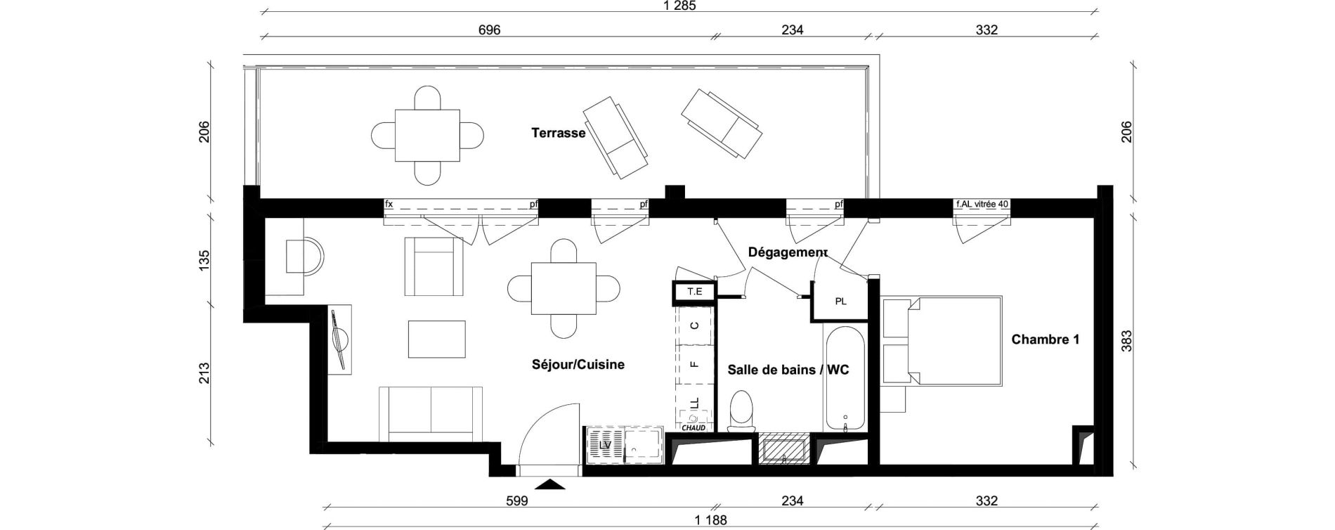 Appartement T2 de 43,17 m2 &agrave; Saint-Priest Berliet