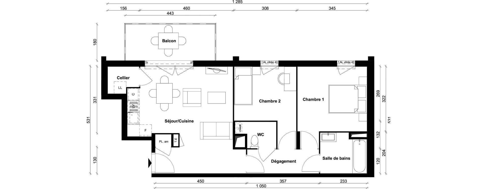 Appartement T3 de 59,39 m2 &agrave; Saint-Priest Berliet