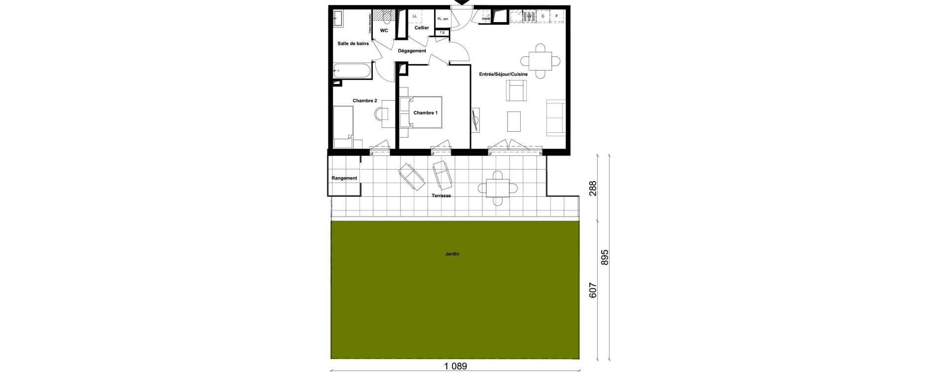 Appartement T3 de 59,59 m2 &agrave; Saint-Priest Berliet