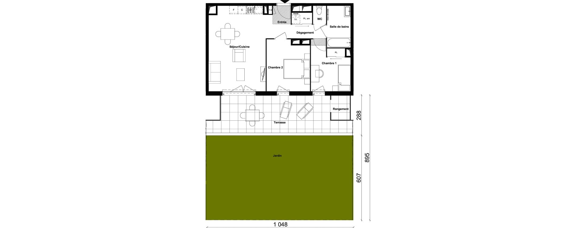 Appartement T3 de 58,98 m2 &agrave; Saint-Priest Berliet