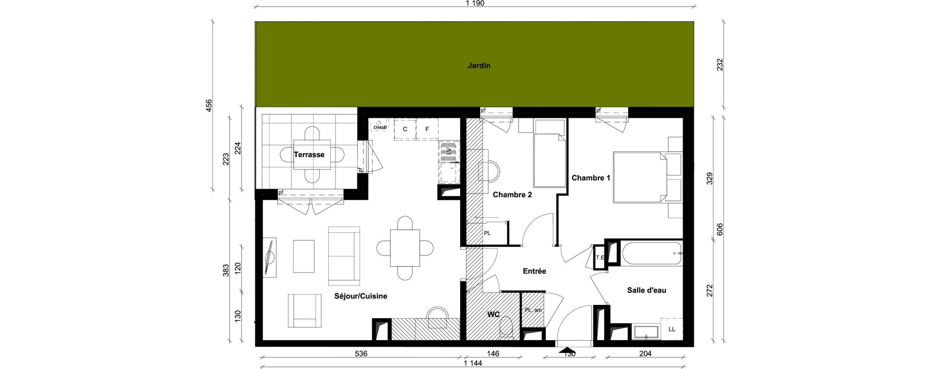 Appartement T3 de 59,11 m2 &agrave; Saint-Priest Berliet