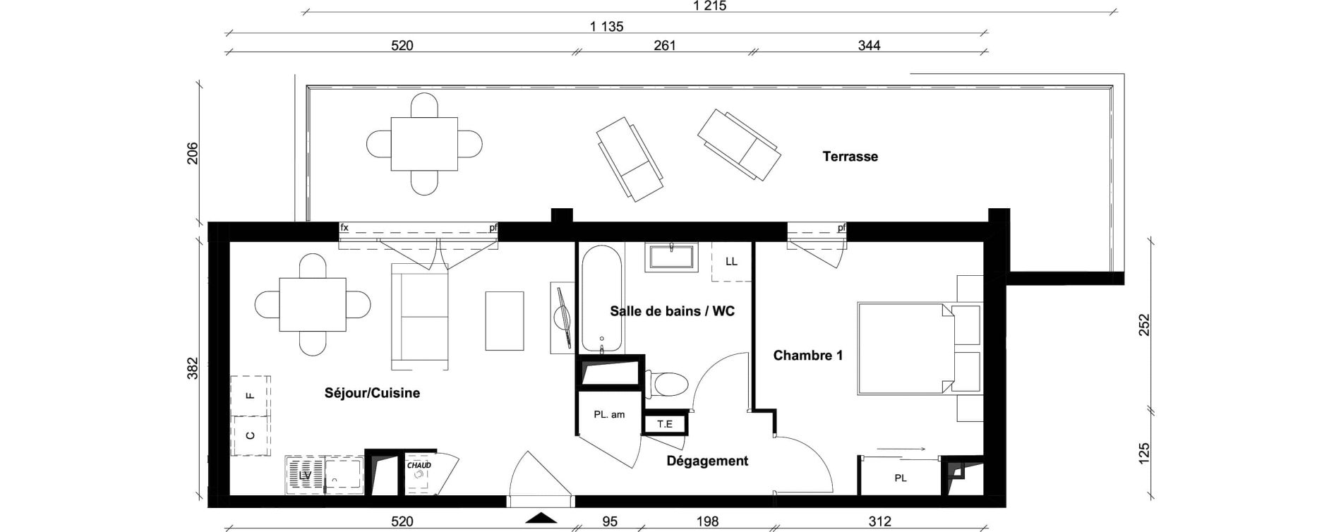 Appartement T2 de 41,34 m2 &agrave; Saint-Priest Berliet