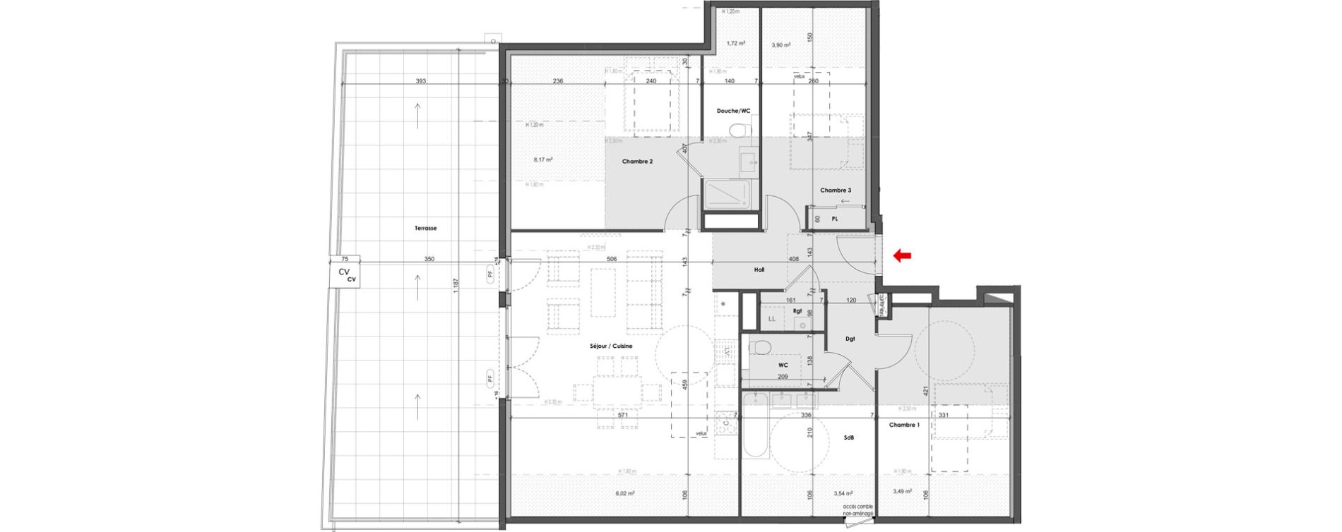 Appartement T4 de 95,67 m2 &agrave; Saint-Priest Village