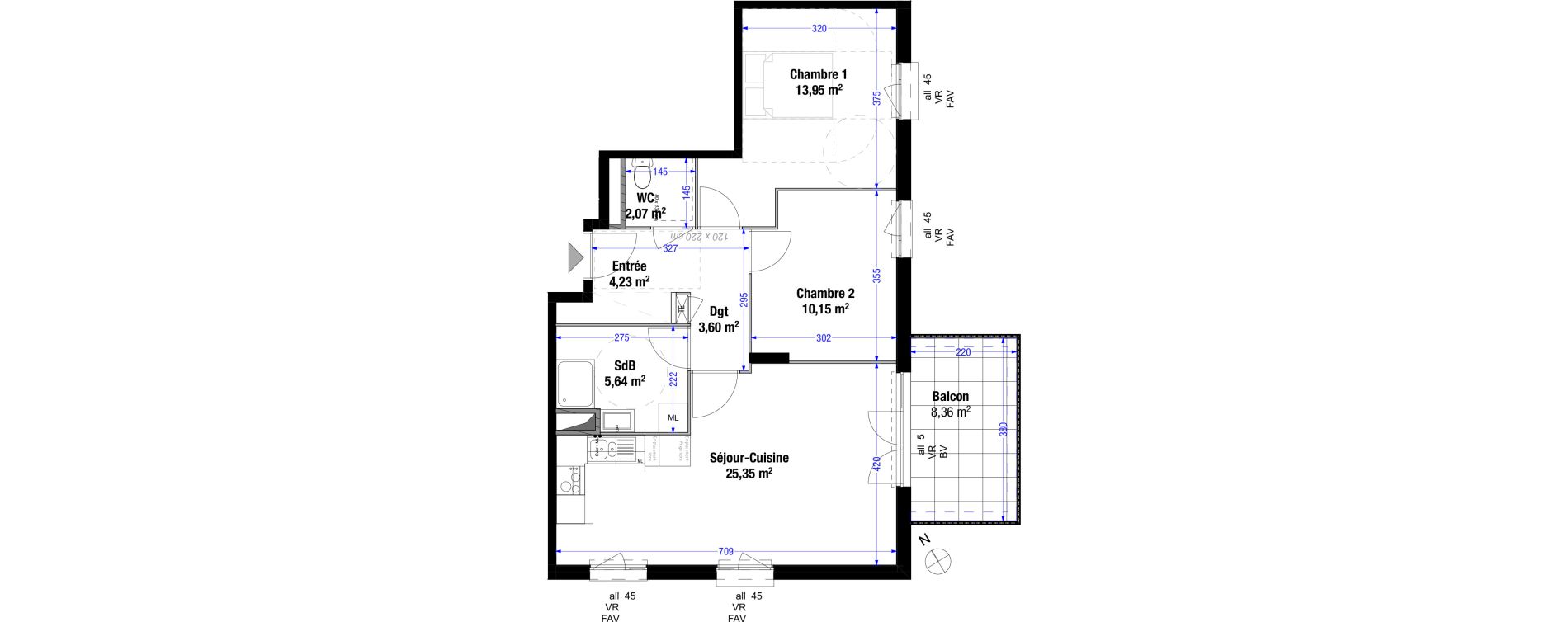 Appartement T3 de 64,99 m2 &agrave; Saint-Priest Colette - plaine de sayte