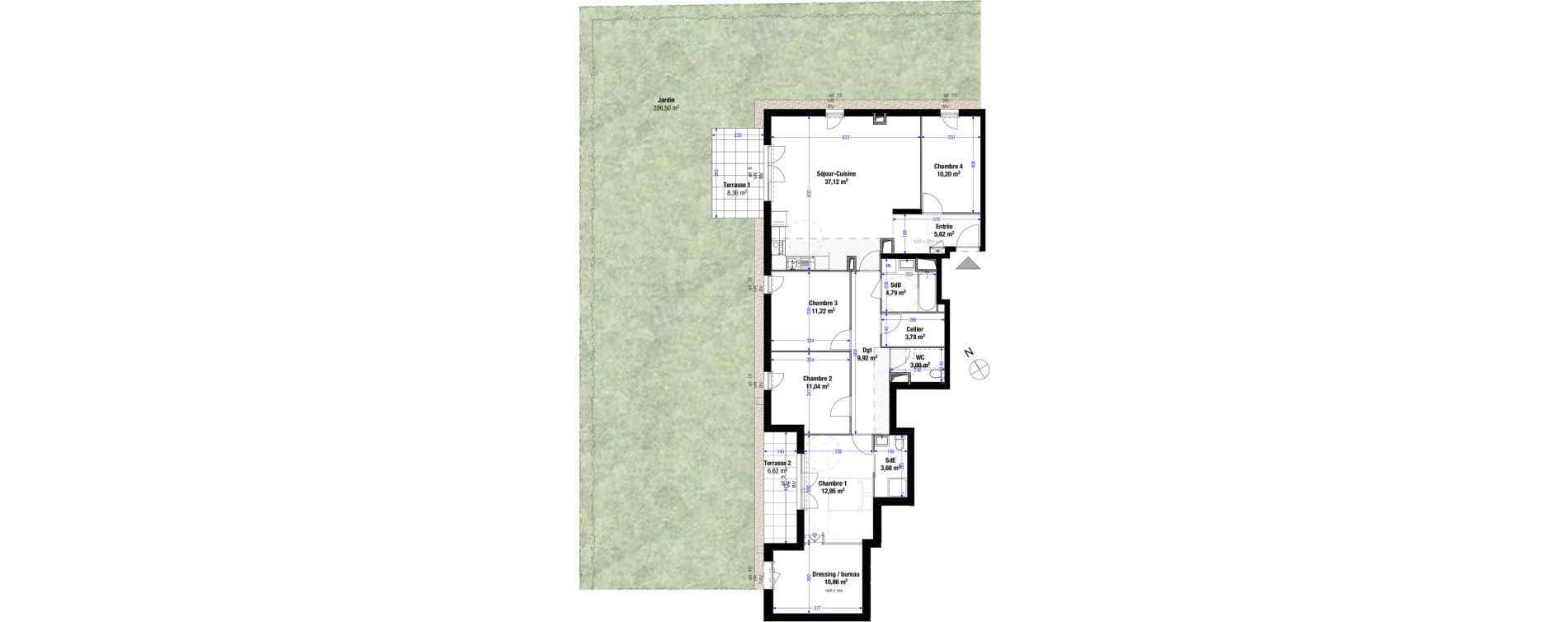 Appartement T5 de 124,18 m2 &agrave; Saint-Priest Colette - plaine de sayte