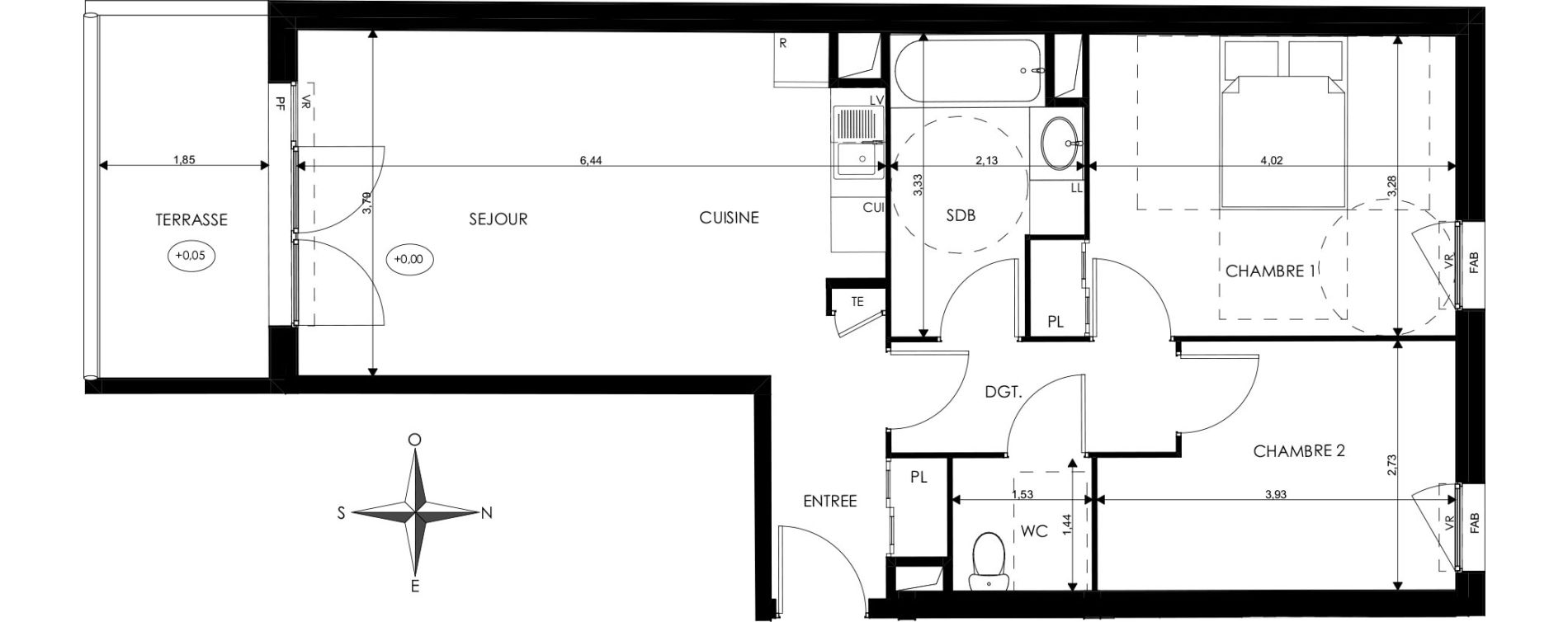Appartement T3 de 63,04 m2 &agrave; Saint-Priest Revaison