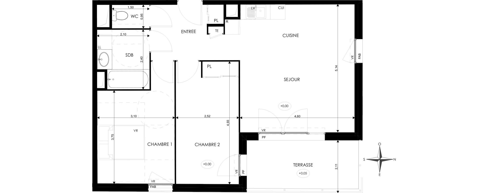 Appartement T3 de 62,17 m2 &agrave; Saint-Priest Revaison