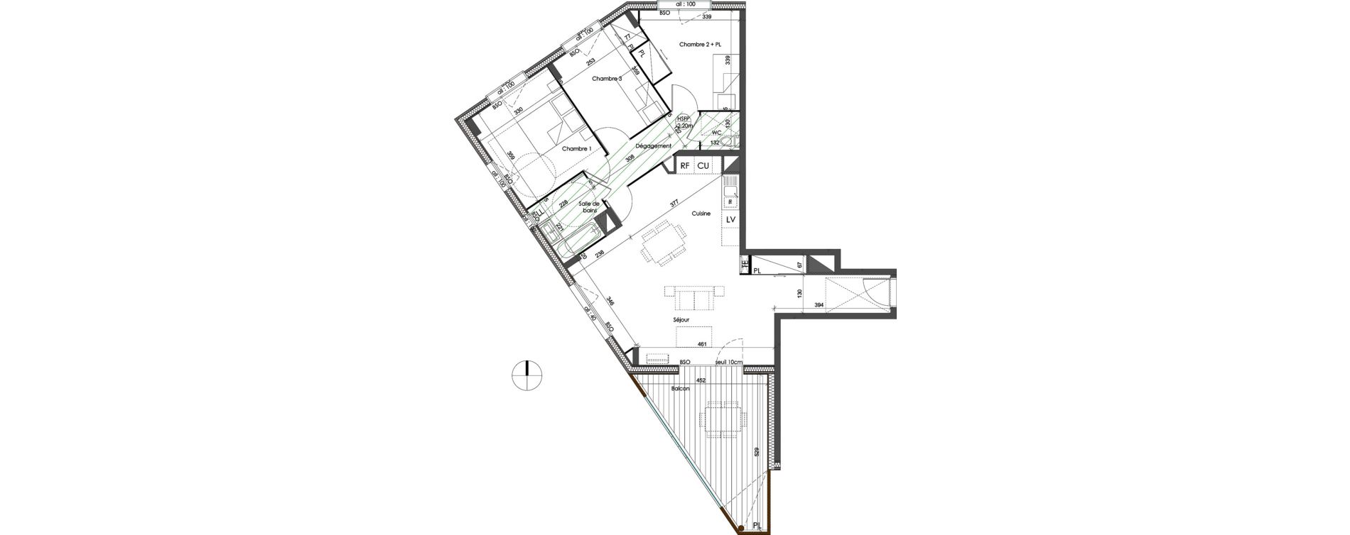 Appartement T4 de 84,44 m2 &agrave; Saint-Priest Centre