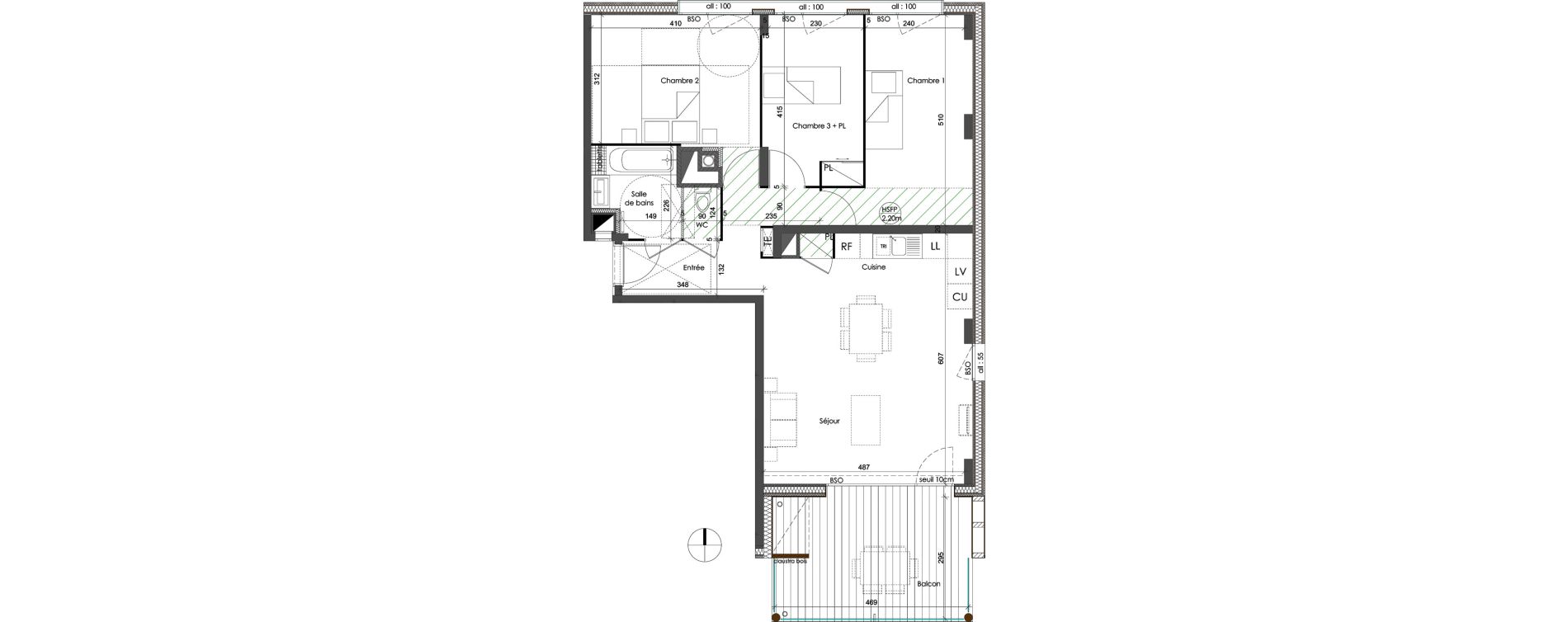 Appartement T4 de 80,01 m2 &agrave; Saint-Priest Centre