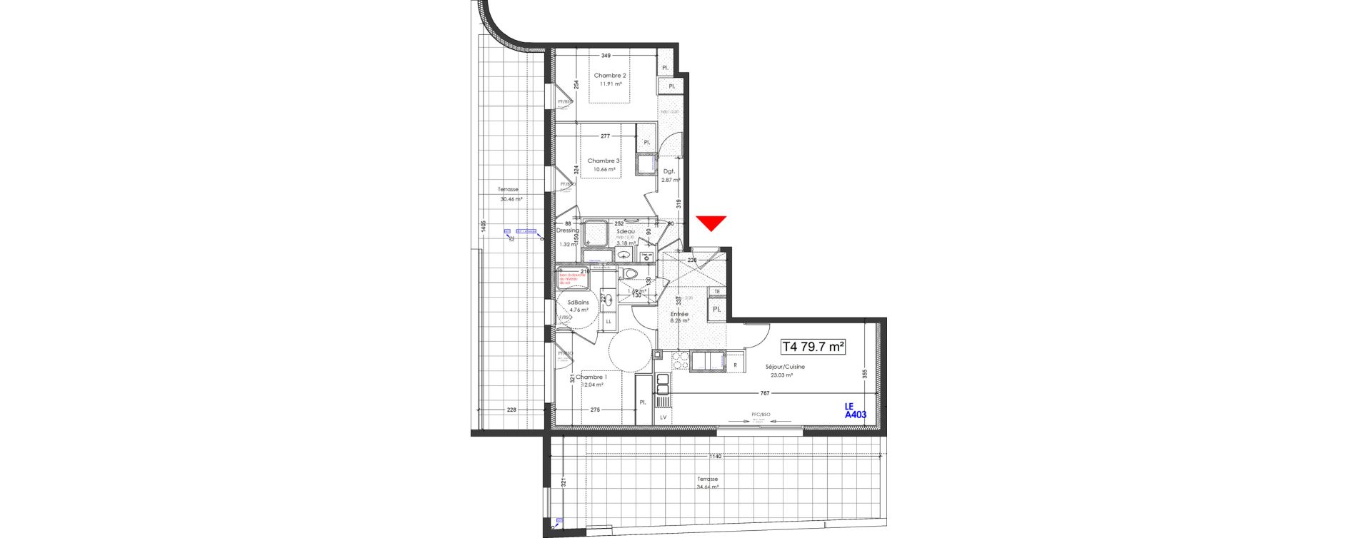 Appartement T4 de 79,72 m2 &agrave; Saint-Priest Les ilots verts