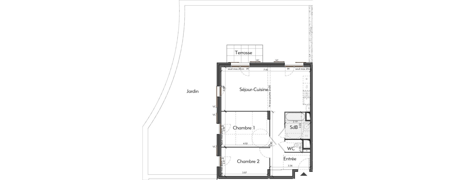 Appartement T3 de 64,87 m2 &agrave; Saint-Romain-Au-Mont-D'Or Centre