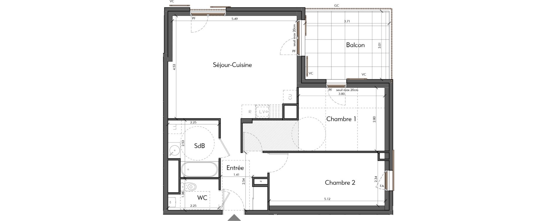 Appartement T3 de 65,35 m2 &agrave; Saint-Romain-Au-Mont-D'Or Centre