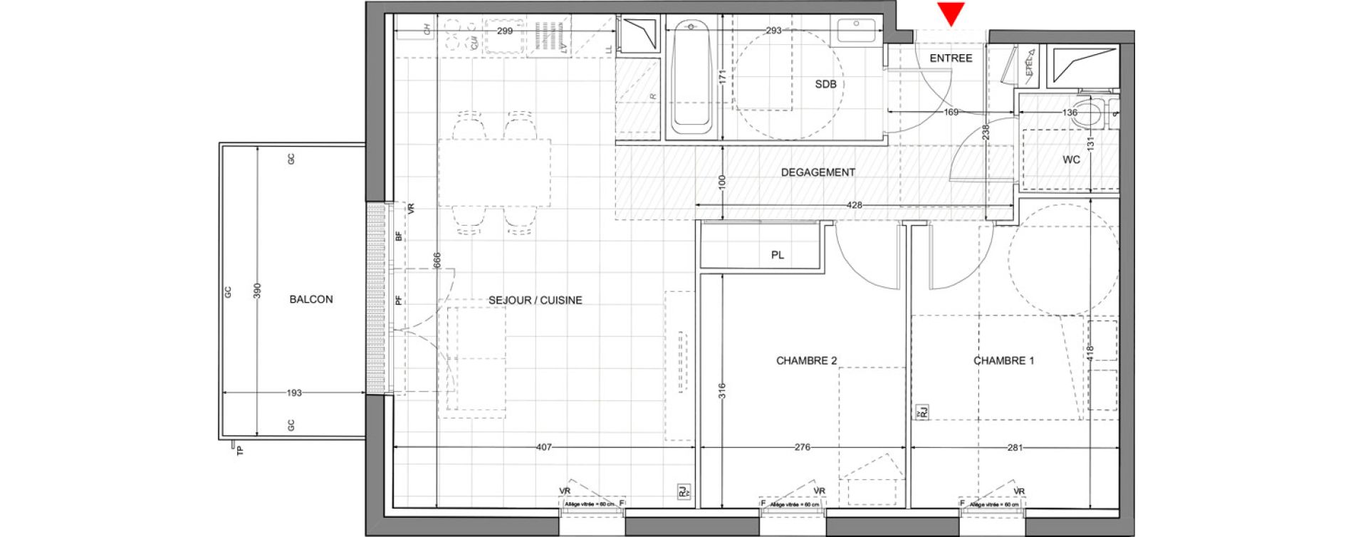 Appartement T3 de 60,87 m2 &agrave; Sainte-Foy-L'Argenti&egrave;re Centre