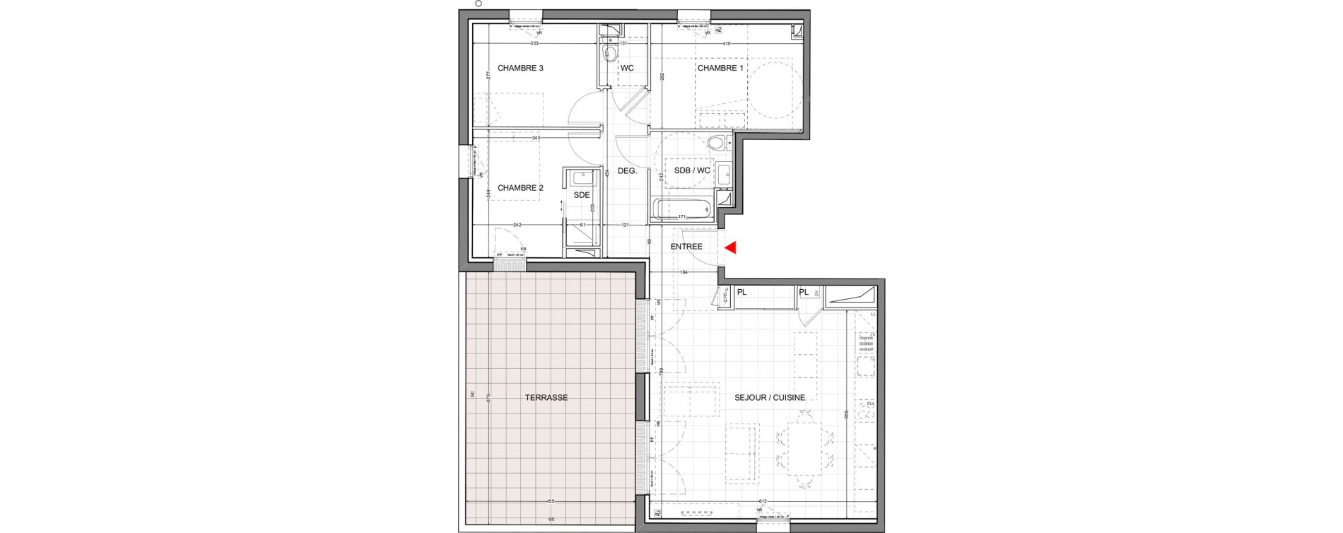 Appartement T4 de 84,05 m2 &agrave; Sainte-Foy-L'Argenti&egrave;re Centre