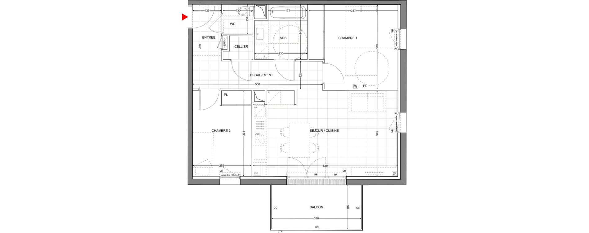 Appartement T3 de 64,08 m2 &agrave; Sainte-Foy-L'Argenti&egrave;re Centre
