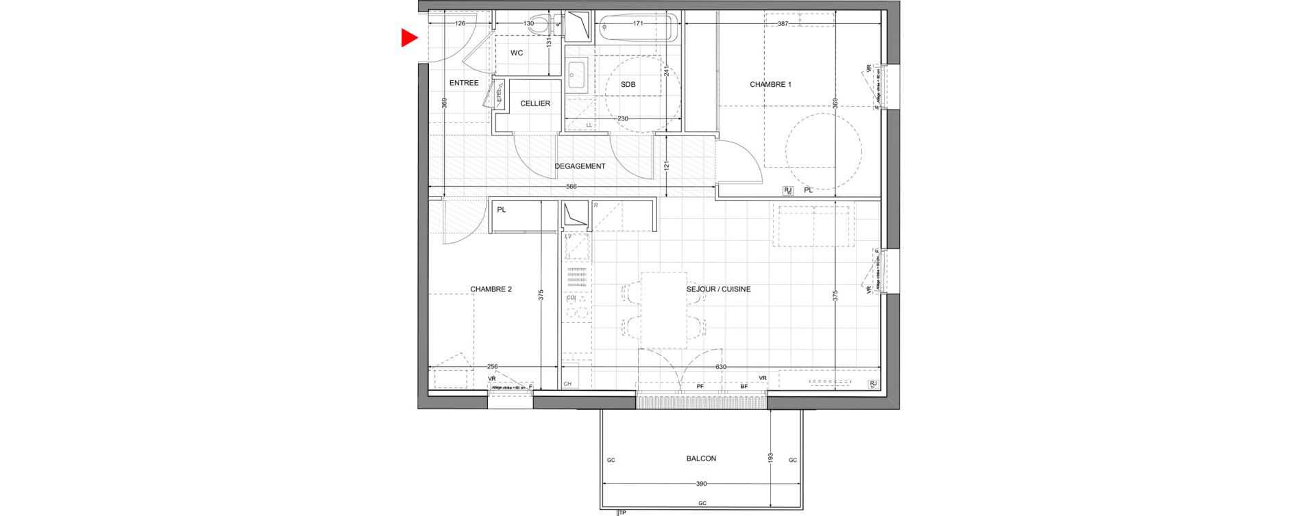 Appartement T3 de 64,08 m2 &agrave; Sainte-Foy-L'Argenti&egrave;re Centre