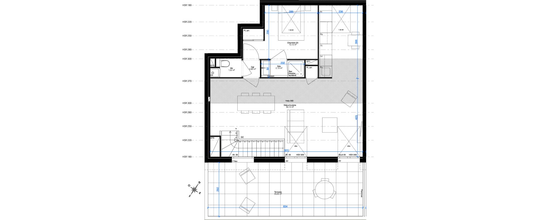 Duplex T4 de 94,88 m2 &agrave; Sainte-Foy-L&egrave;s-Lyon Chantegrillet