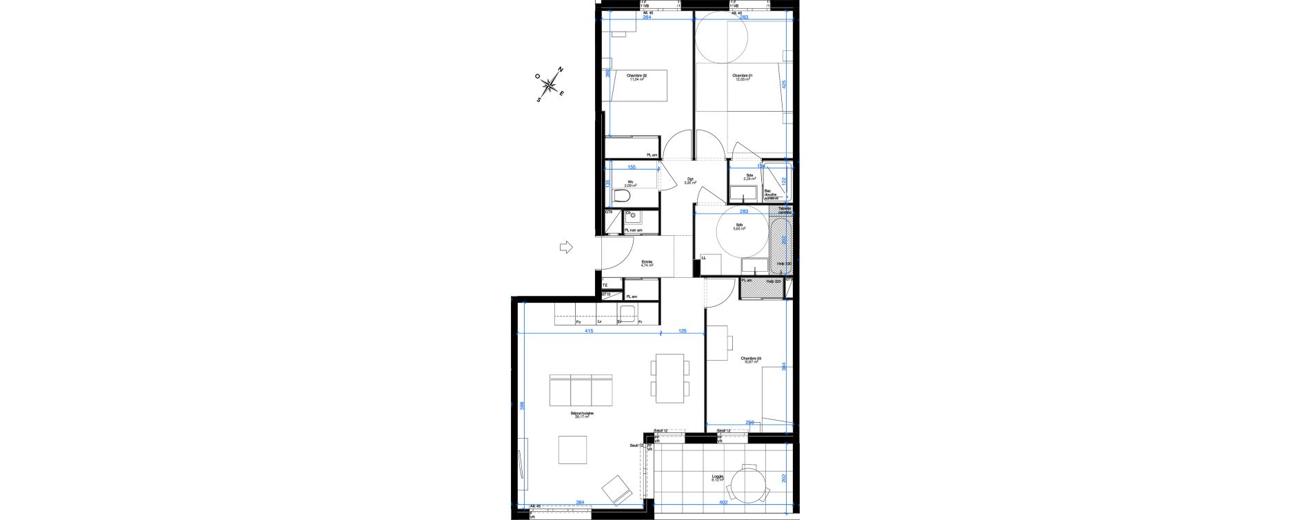 Appartement T4 de 81,13 m2 &agrave; Sainte-Foy-L&egrave;s-Lyon Chantegrillet