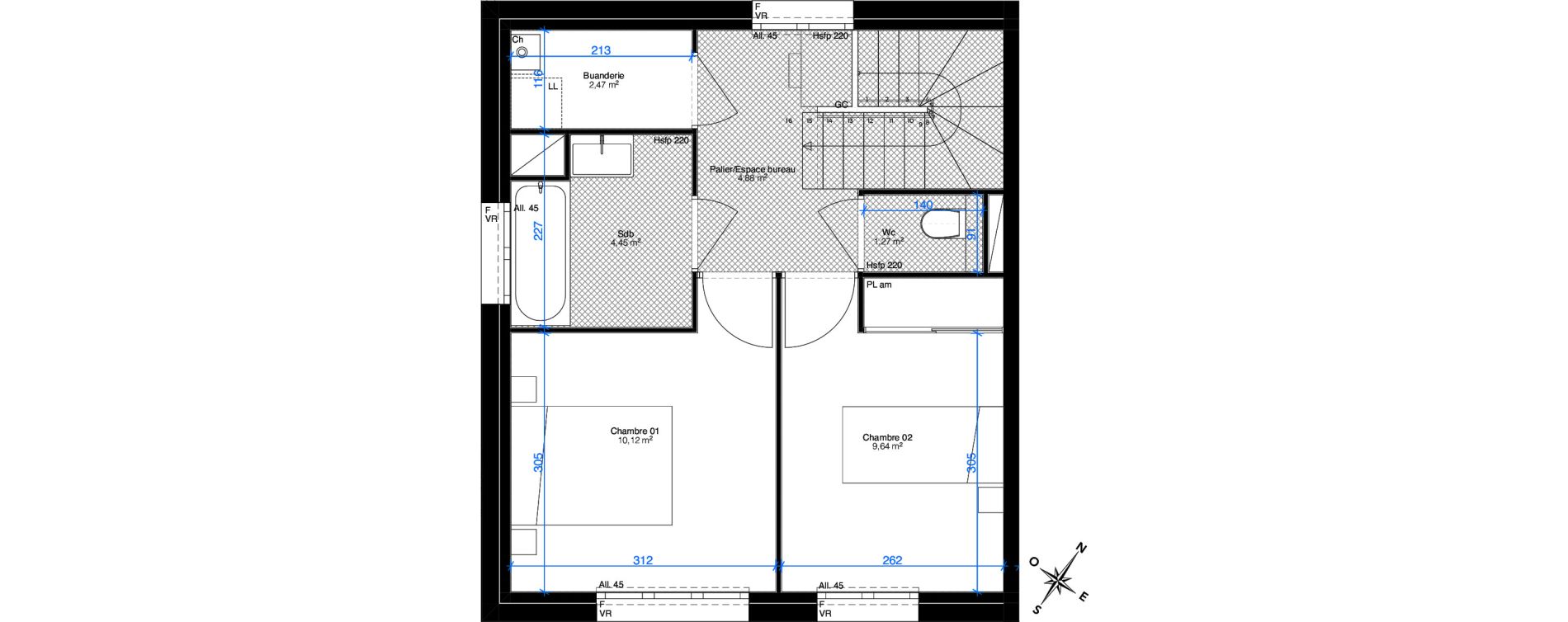 Duplex T3 de 67,49 m2 &agrave; Sainte-Foy-L&egrave;s-Lyon Chantegrillet