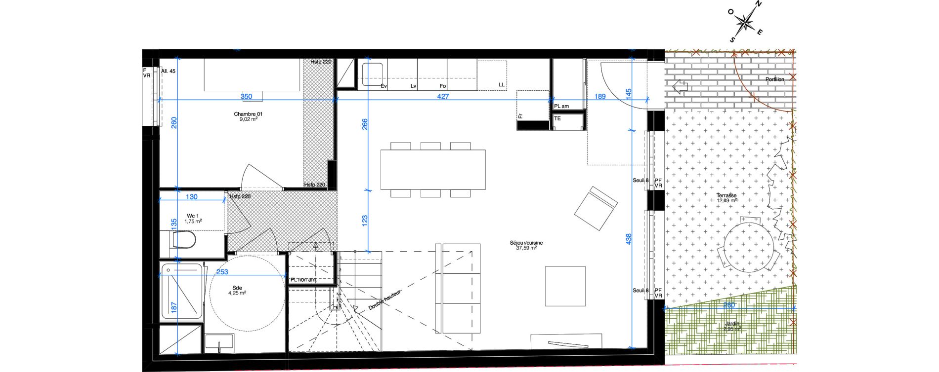Duplex T5 de 100,54 m2 &agrave; Sainte-Foy-L&egrave;s-Lyon Chantegrillet