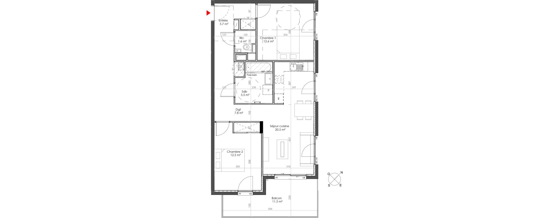 Appartement T3 de 66,20 m2 &agrave; Sainte-Foy-L&egrave;s-Lyon Centre