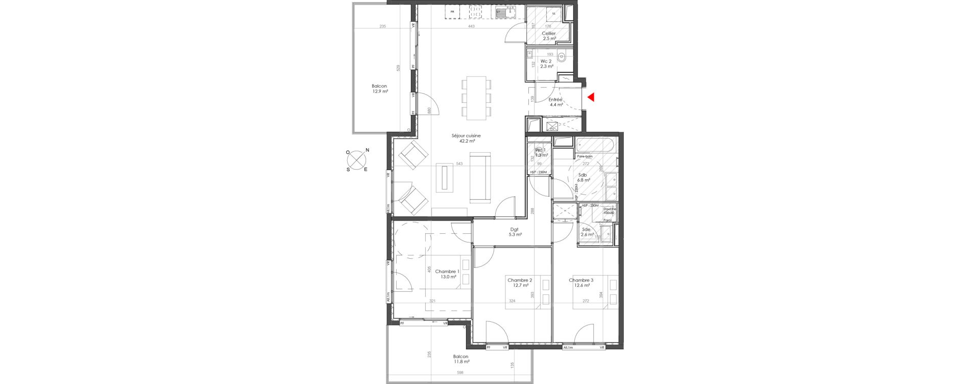 Appartement T4 de 105,80 m2 &agrave; Sainte-Foy-L&egrave;s-Lyon Centre