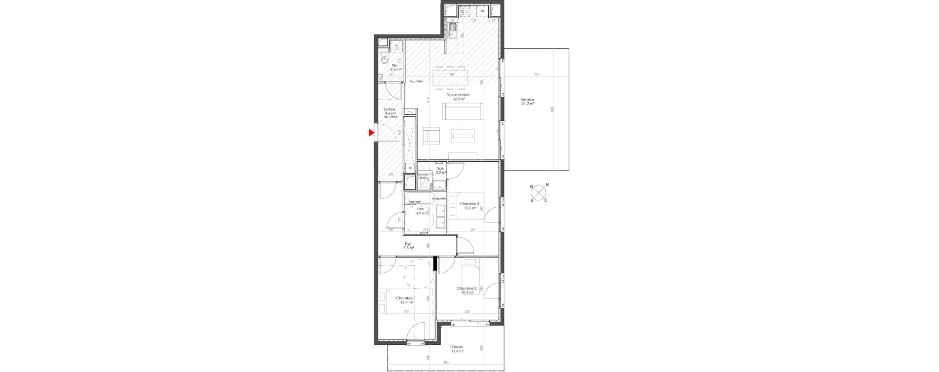 Appartement T4 de 93,10 m2 &agrave; Sainte-Foy-L&egrave;s-Lyon Centre