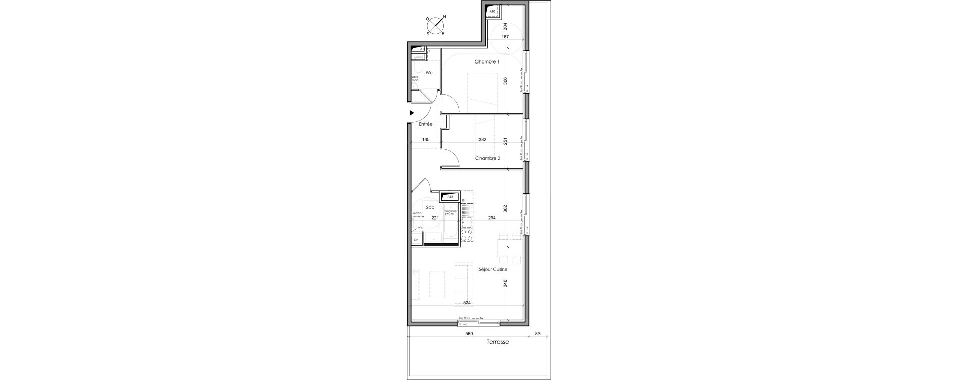 Appartement T3 de 66,80 m2 &agrave; Sainte-Foy-L&egrave;s-Lyon Centre