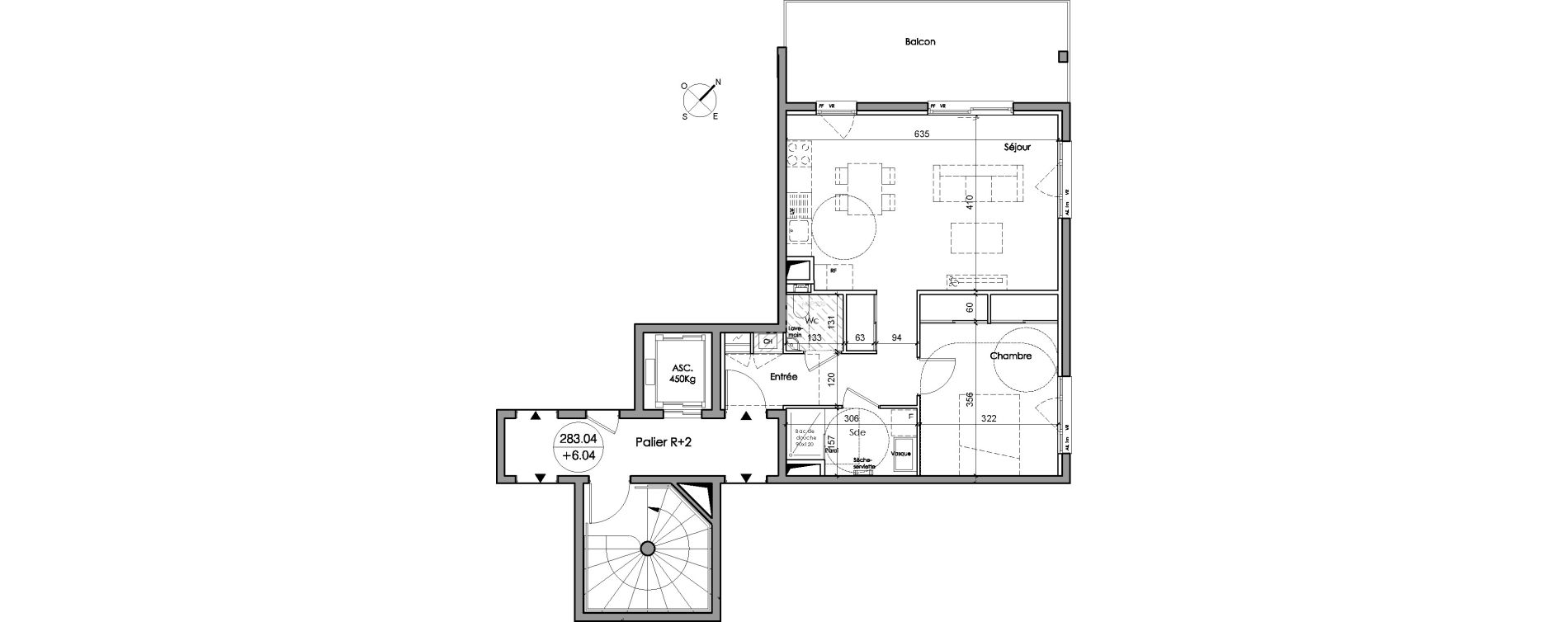 Appartement T2 de 53,40 m2 &agrave; Sainte-Foy-L&egrave;s-Lyon Centre