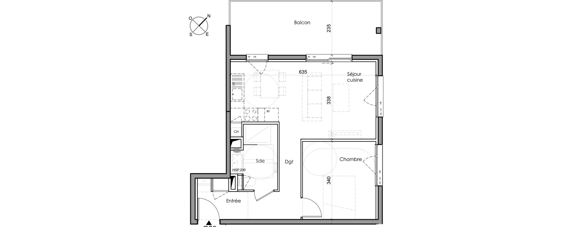 Appartement T2 de 43,80 m2 &agrave; Sainte-Foy-L&egrave;s-Lyon Centre