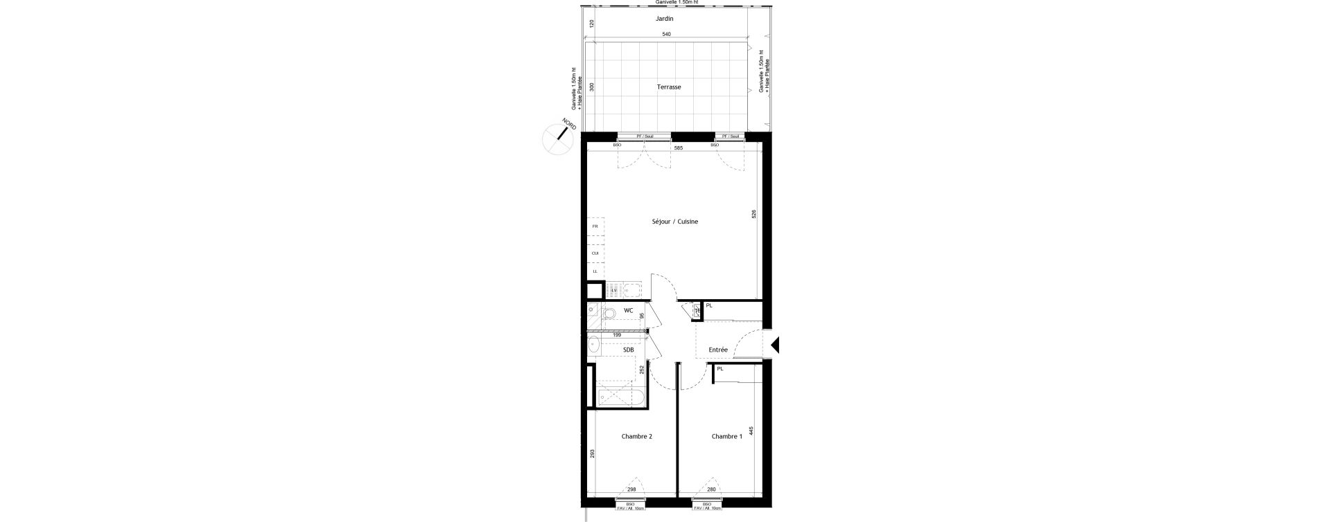 Appartement T3 de 66,80 m2 &agrave; Sainte-Foy-L&egrave;s-Lyon Plan du loup