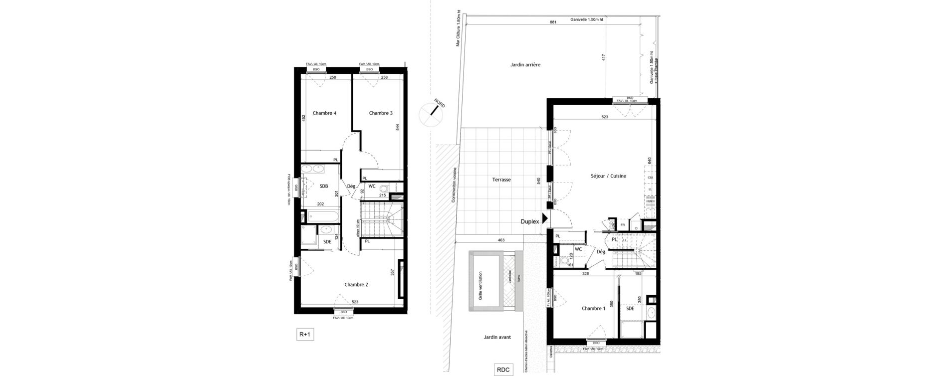 Duplex T5 de 111,00 m2 &agrave; Sainte-Foy-L&egrave;s-Lyon Plan du loup