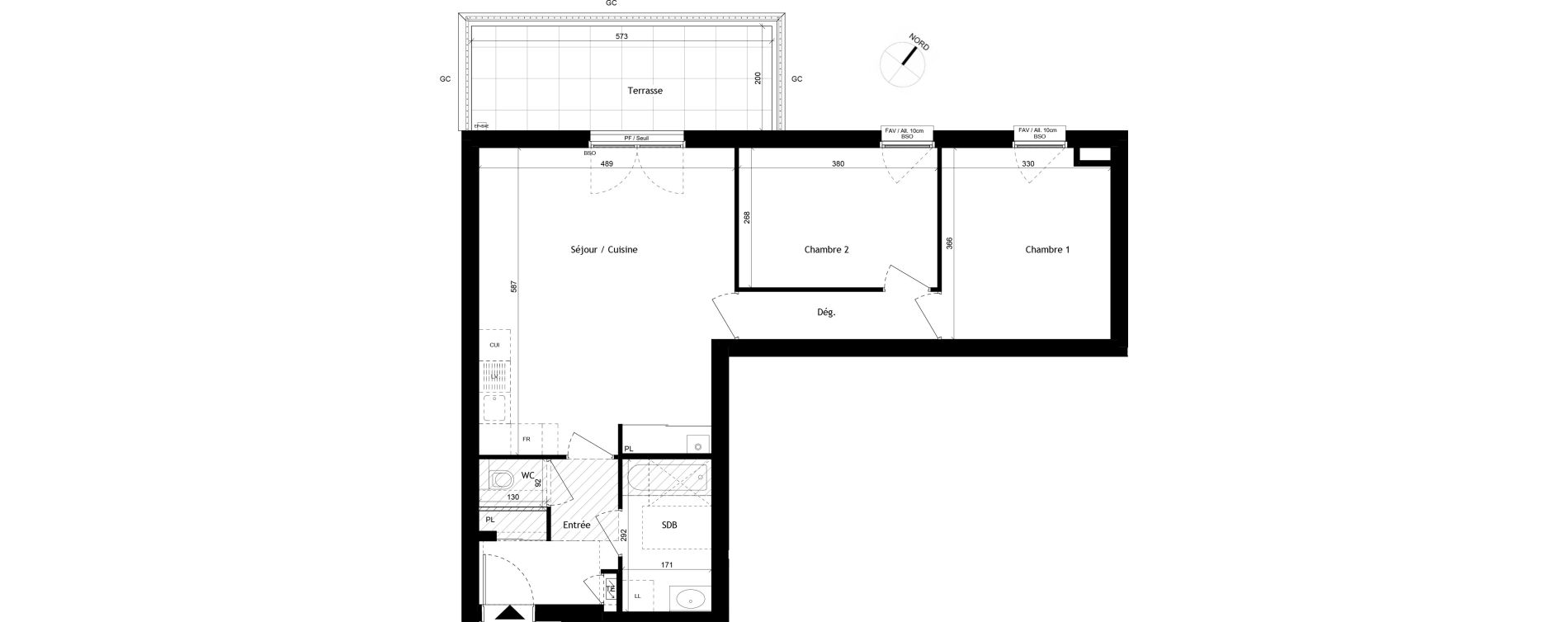 Appartement T3 de 64,70 m2 &agrave; Sainte-Foy-L&egrave;s-Lyon Plan du loup