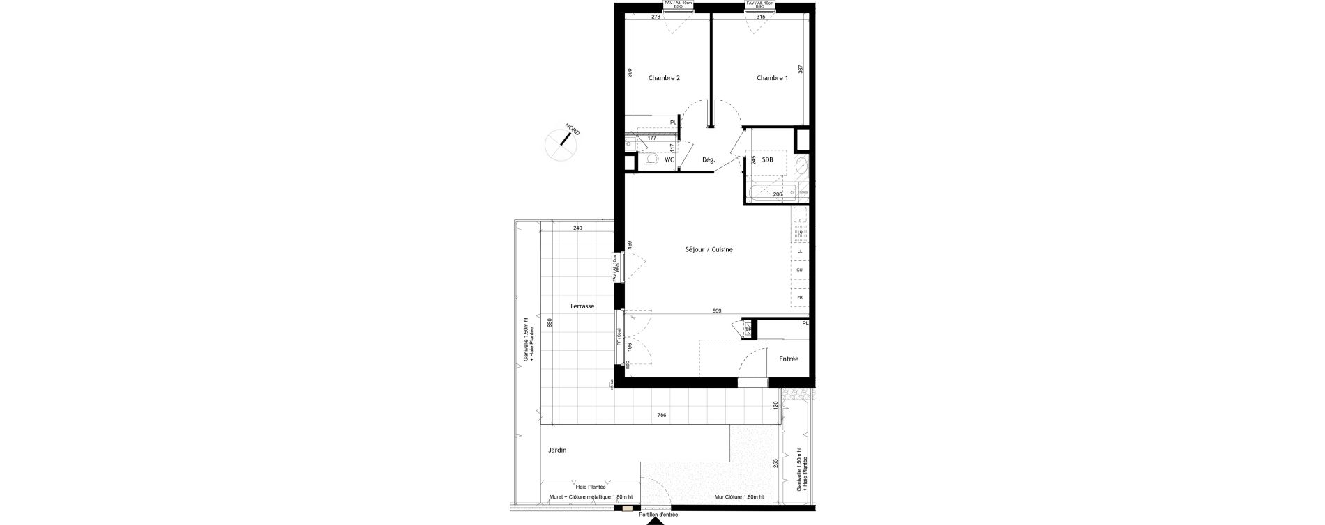 Appartement T3 de 68,55 m2 &agrave; Sainte-Foy-L&egrave;s-Lyon Plan du loup