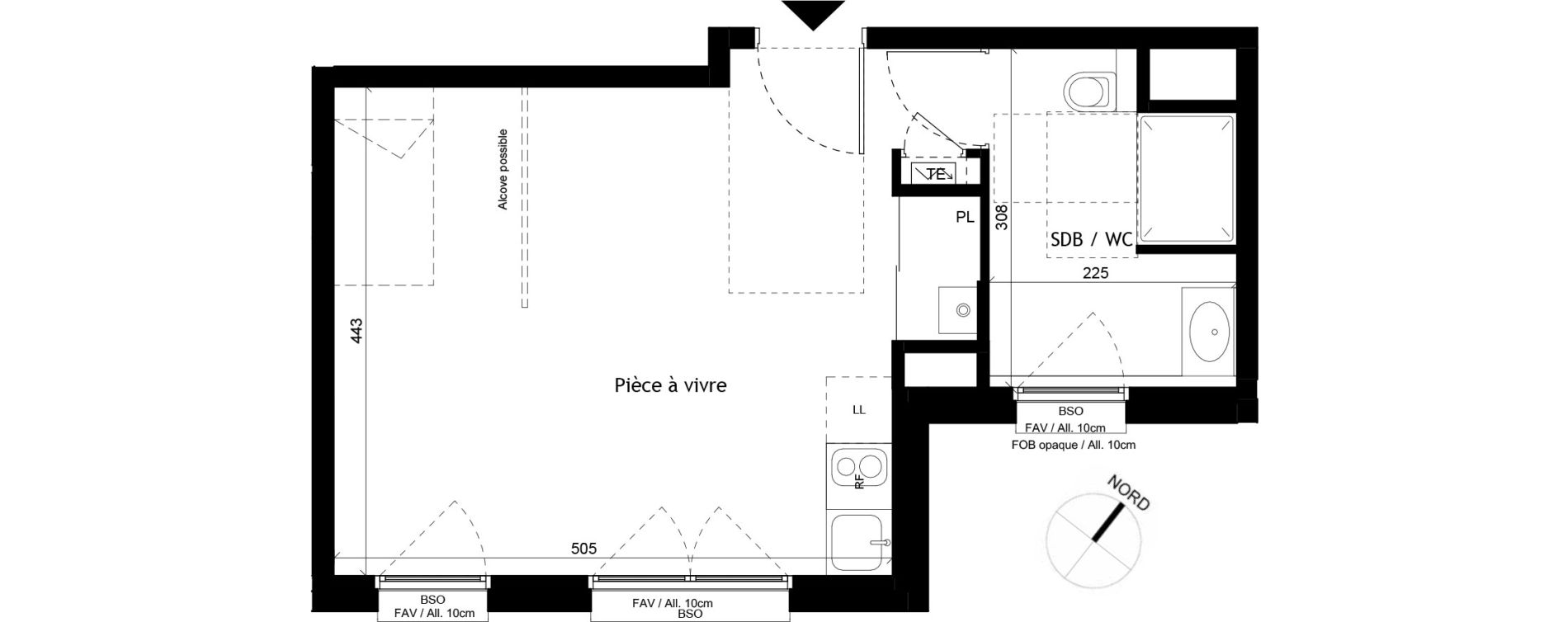 Appartement T1 de 31,02 m2 &agrave; Sainte-Foy-L&egrave;s-Lyon Plan du loup