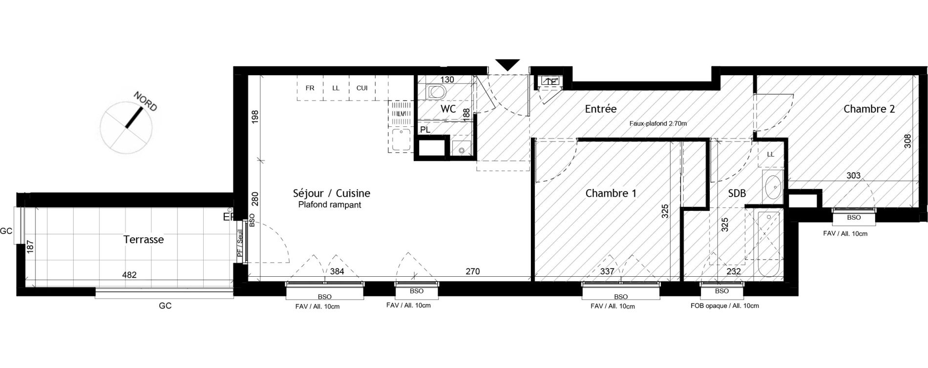 Appartement T3 de 65,01 m2 &agrave; Sainte-Foy-L&egrave;s-Lyon Plan du loup