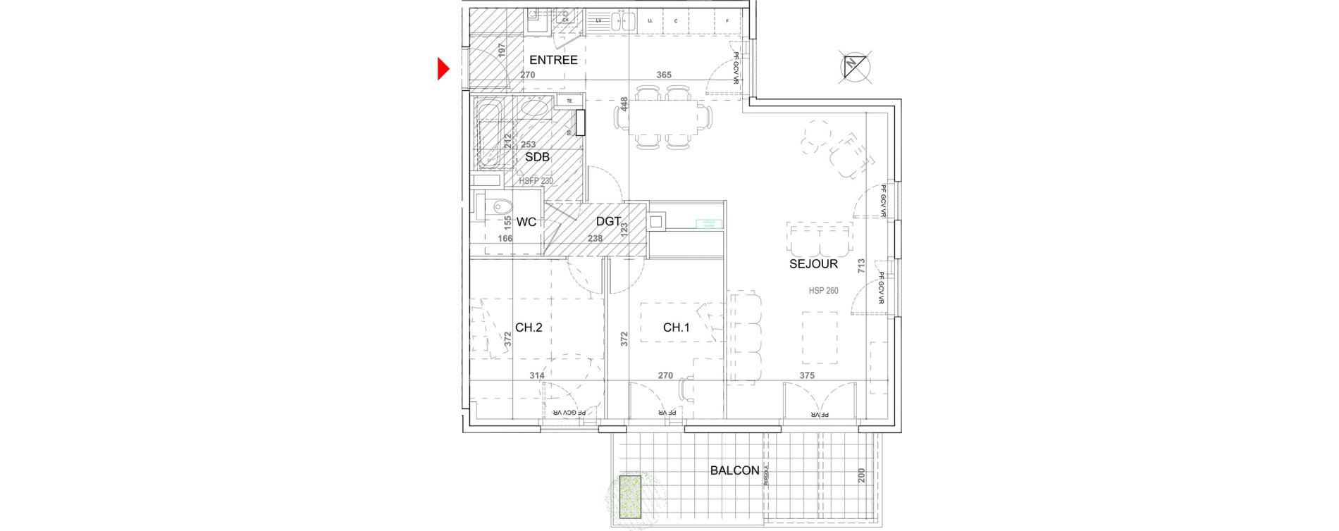 Appartement T3 de 81,22 m2 &agrave; Sainte-Foy-L&egrave;s-Lyon Plan du loup