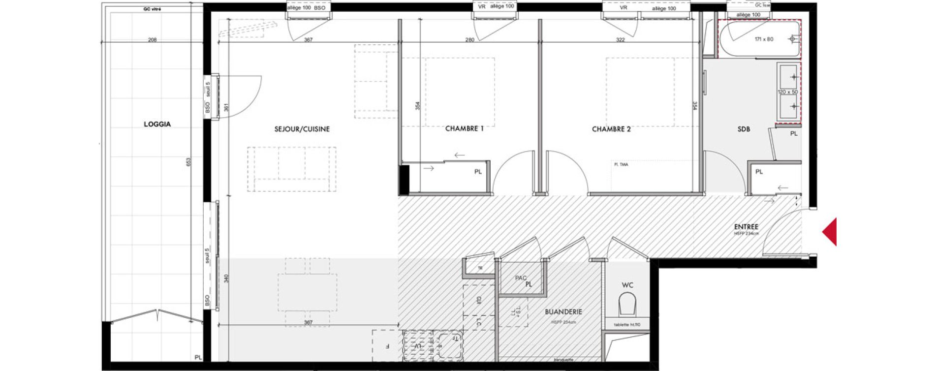 Appartement T3 de 73,70 m2 &agrave; Sainte-Foy-L&egrave;s-Lyon Les dames - grand vallon