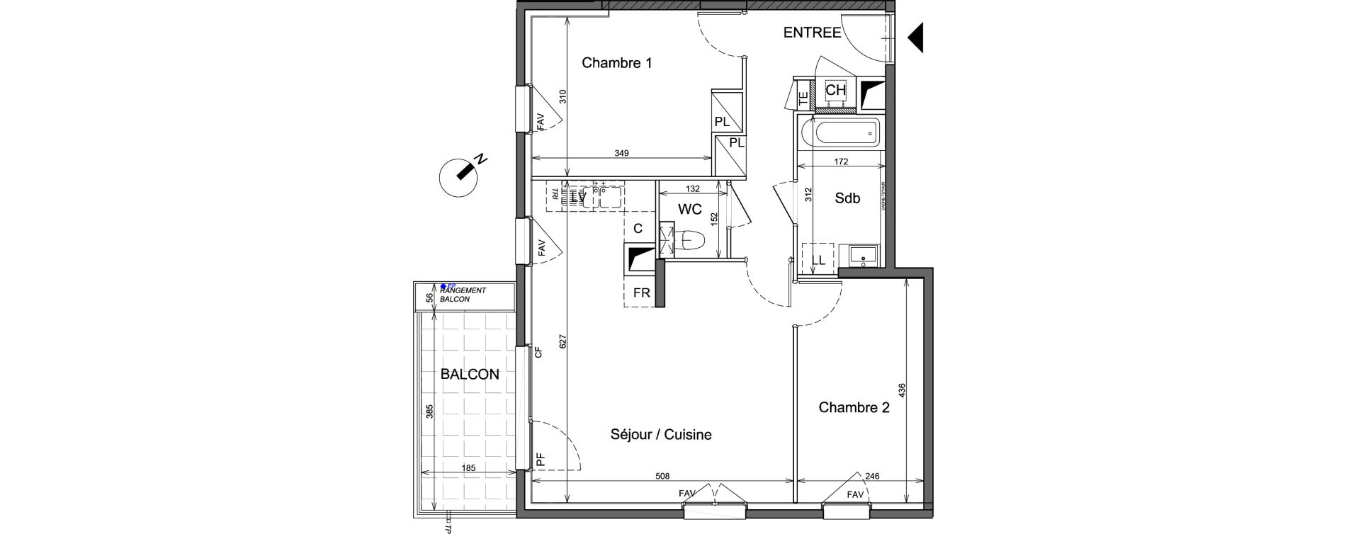 Appartement T3 de 65,45 m2 &agrave; Sainte-Foy-L&egrave;s-Lyon Chantegrillet