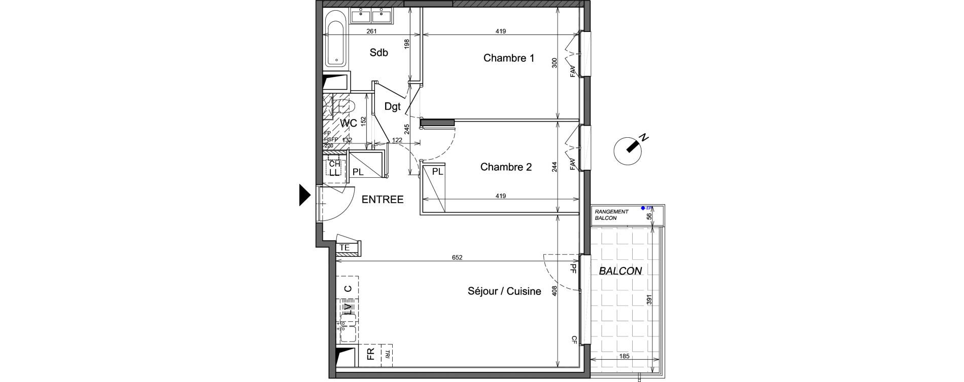 Appartement T3 de 62,14 m2 &agrave; Sainte-Foy-L&egrave;s-Lyon Chantegrillet