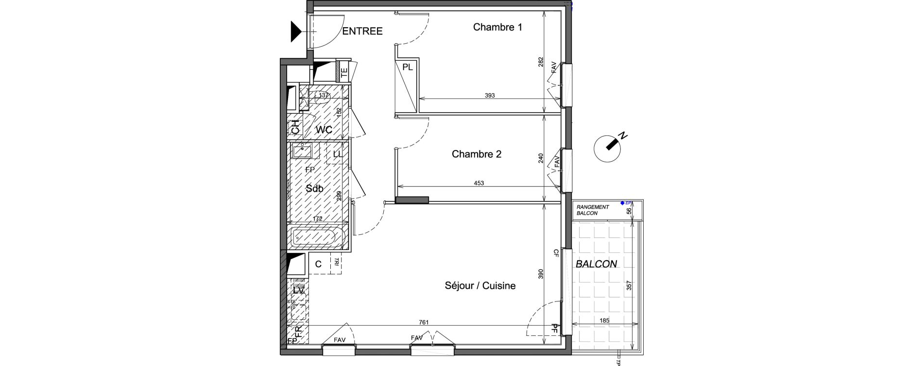 Appartement T3 de 65,47 m2 &agrave; Sainte-Foy-L&egrave;s-Lyon Chantegrillet