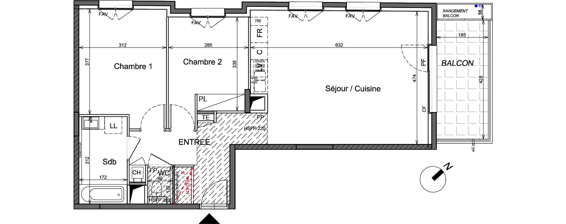Appartement T3 de 67,26 m2 &agrave; Sainte-Foy-L&egrave;s-Lyon Chantegrillet