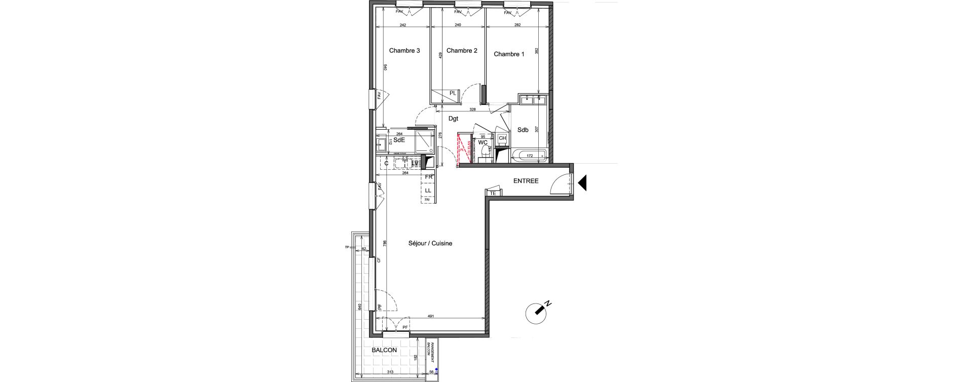 Appartement T4 de 92,30 m2 &agrave; Sainte-Foy-L&egrave;s-Lyon Chantegrillet