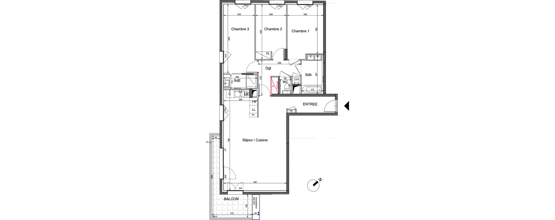 Appartement T4 de 92,30 m2 &agrave; Sainte-Foy-L&egrave;s-Lyon Chantegrillet