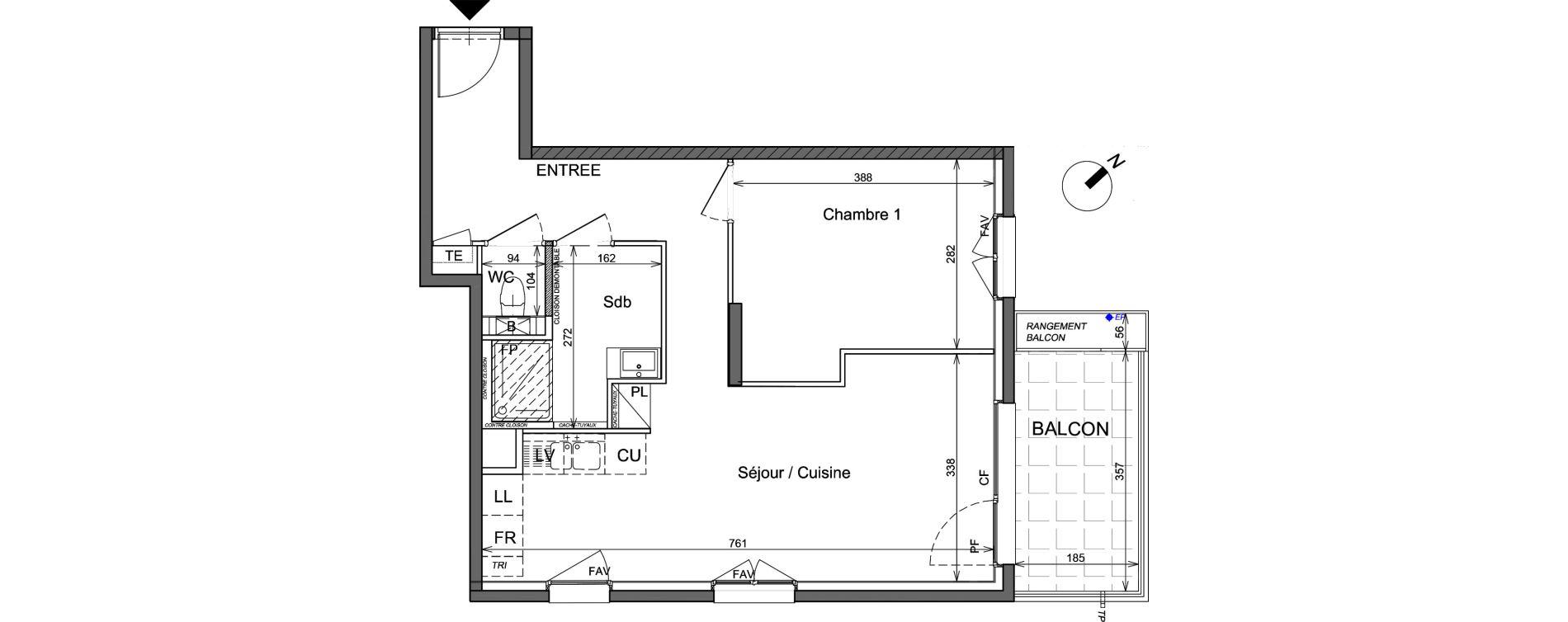 Appartement T2 de 48,55 m2 &agrave; Sainte-Foy-L&egrave;s-Lyon Chantegrillet