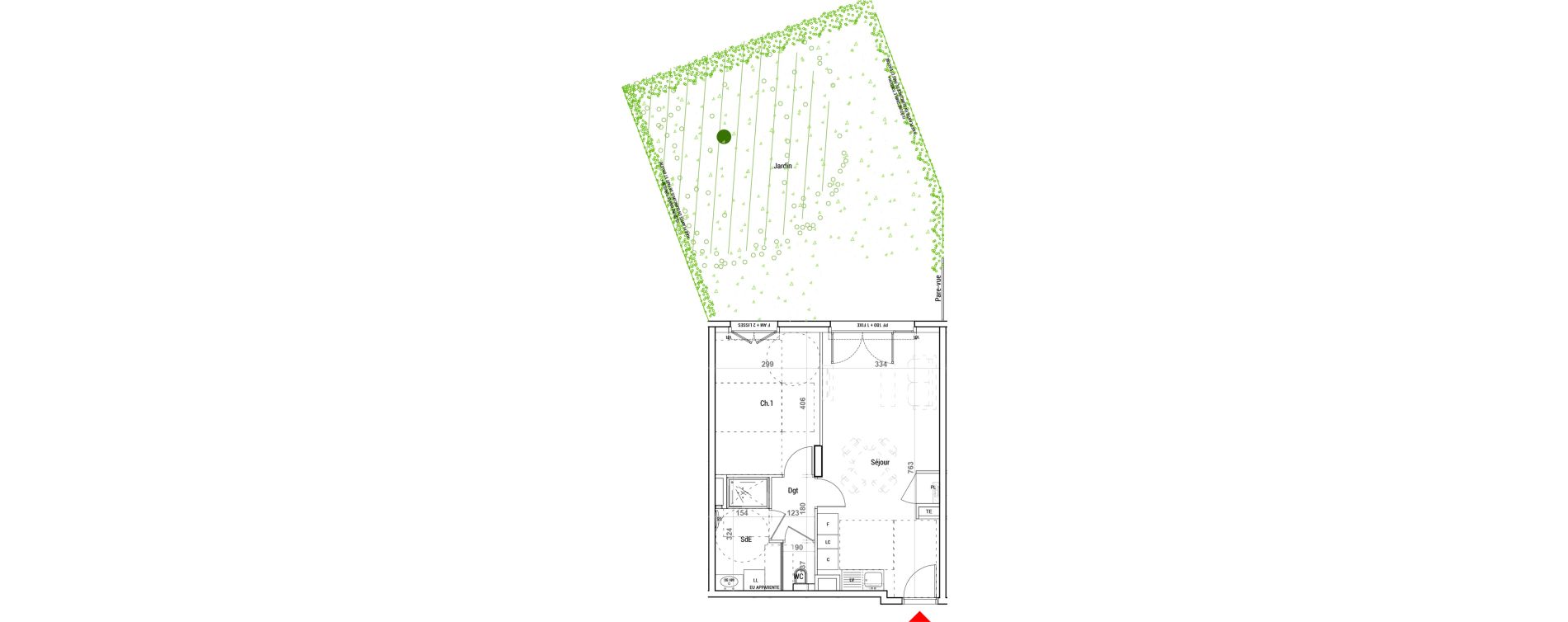Appartement T2 de 45,15 m2 &agrave; Sathonay-Camp Centre